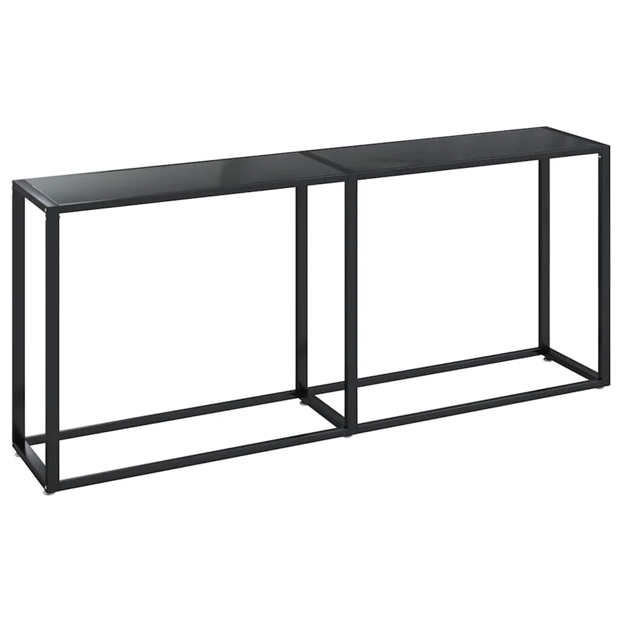 Table console Noir 180x35x75,5 cm Verre trempé - 2