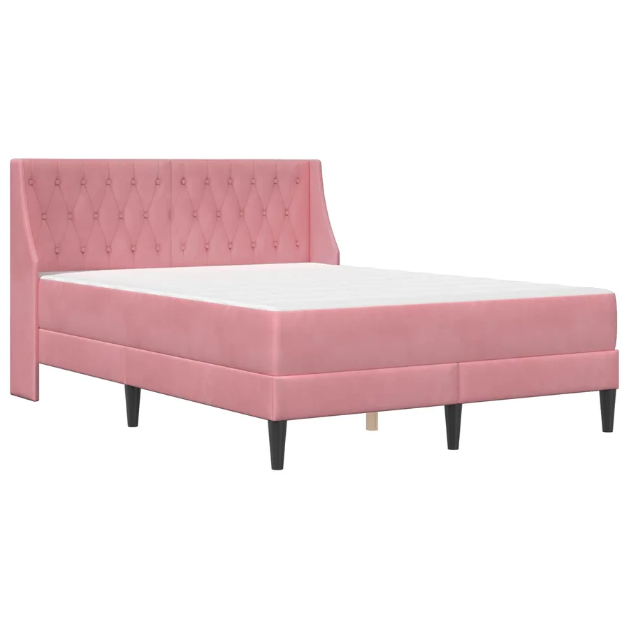 Cadre de lit avec matelas Rose 140 x 200 cm Velours - 3