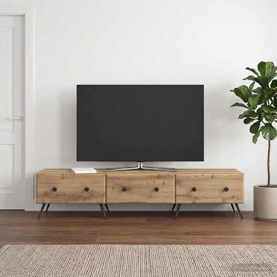 Meuble TV 147 x 34,5 x 30 cm Chêne artisanal Bois d'ingénierie
