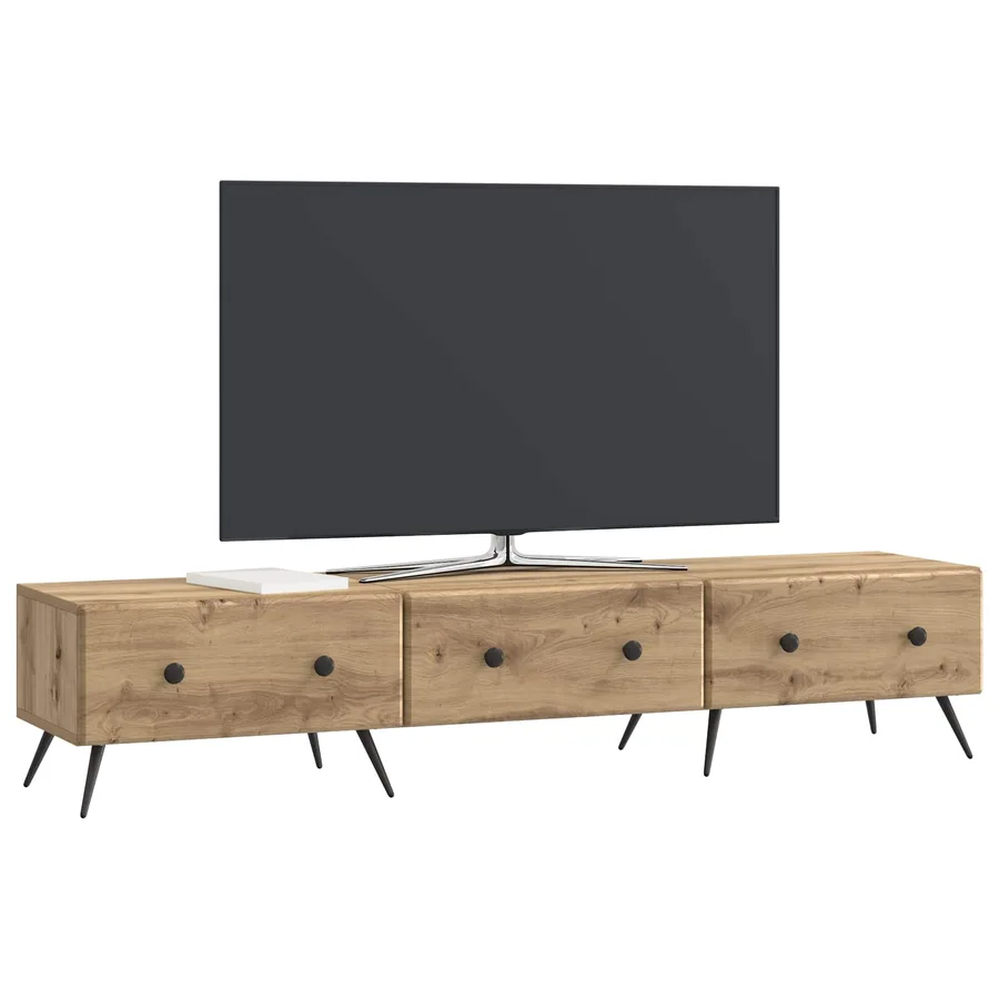 Meuble TV 147 x 34,5 x 30 cm Chêne artisanal Bois d'ingénierie - 3