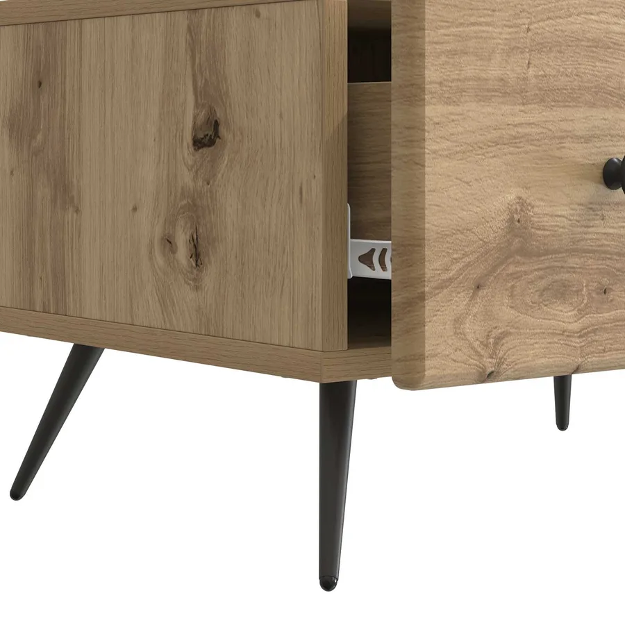 Meuble TV 147 x 34,5 x 30 cm Chêne artisanal Bois d'ingénierie - 9
