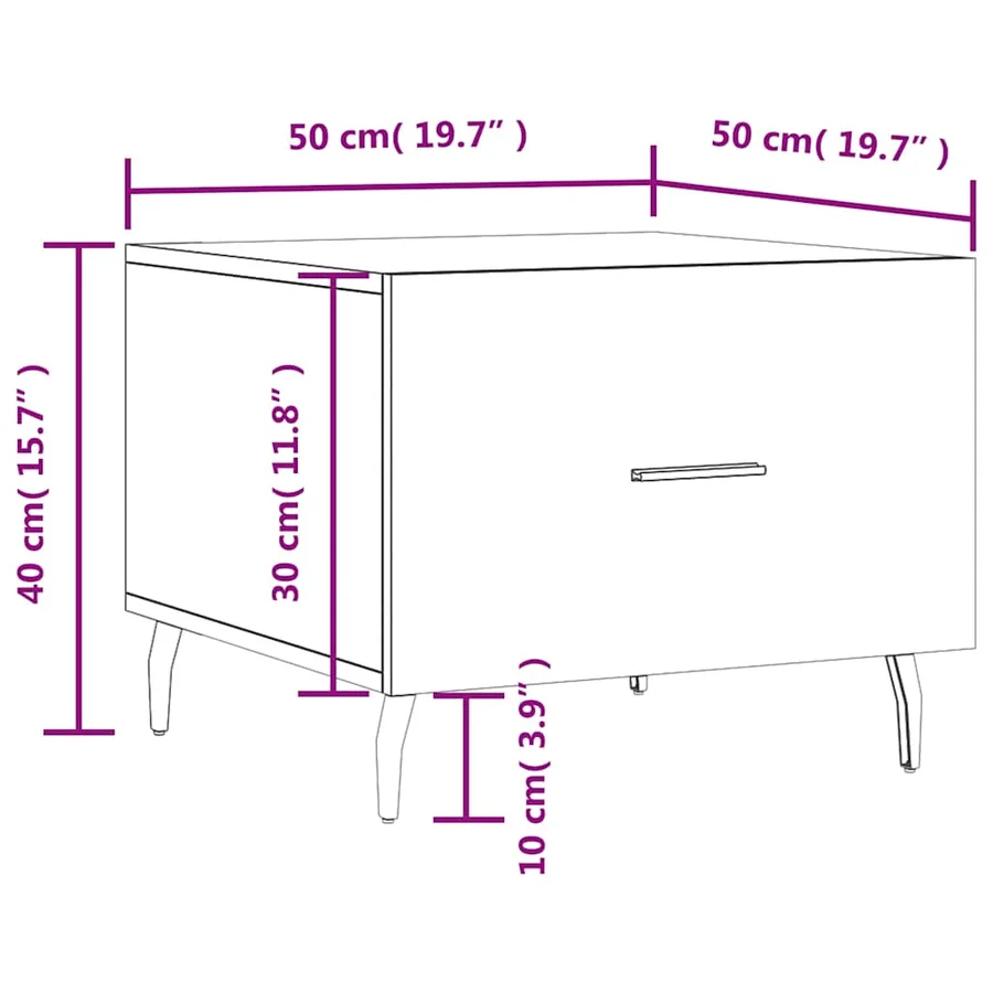 Table basse Chêne marron 50x50x40 cm Bois d'ingénierie - 12