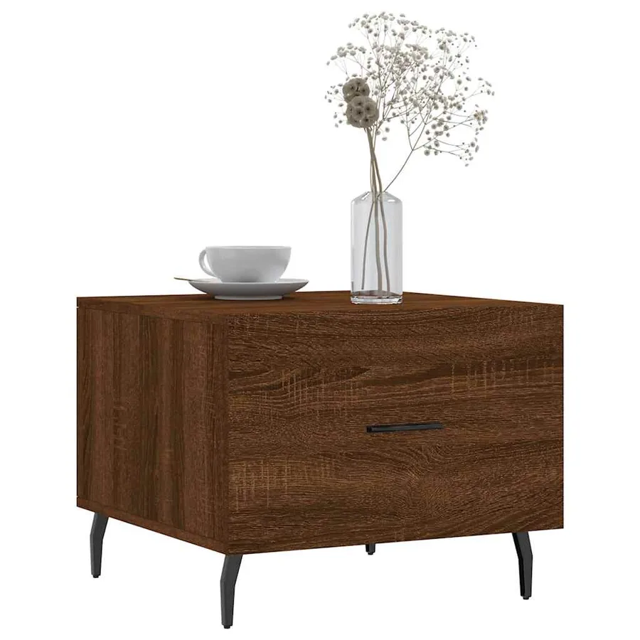 Table basse Chêne marron 50x50x40 cm Bois d'ingénierie - 3