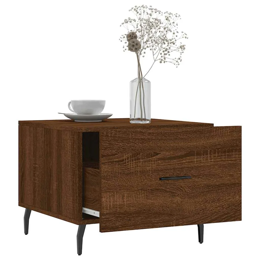 Table basse Chêne marron 50x50x40 cm Bois d'ingénierie - 4
