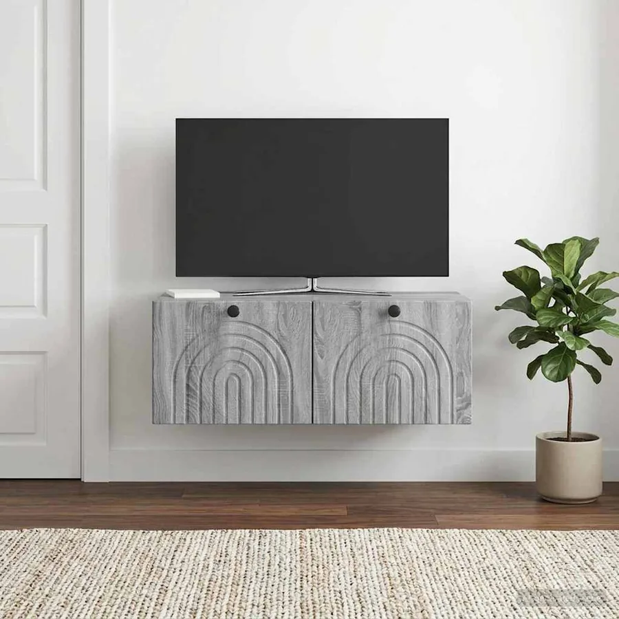 Meuble TV mural Sonoma gris 78,5 x 41 x 30 cm Bois d'ingénierie