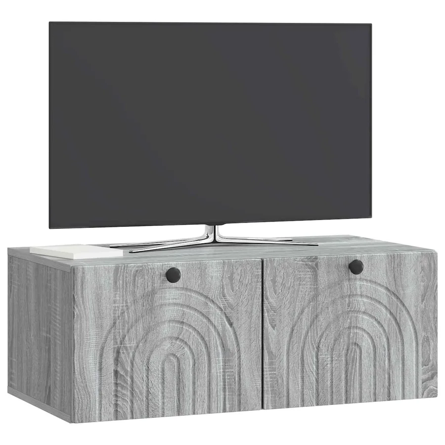 Meuble TV mural Sonoma gris 78,5 x 41 x 30 cm Bois d'ingénierie - 3