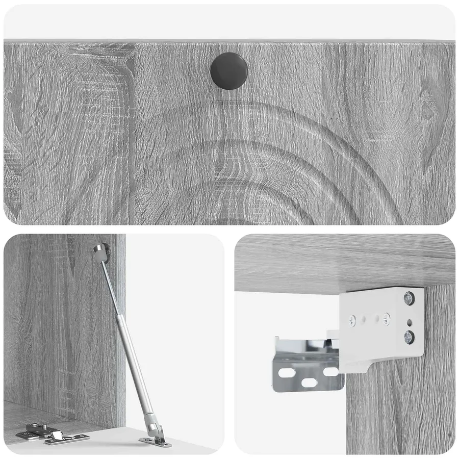 Meuble TV mural Sonoma gris 78,5 x 41 x 30 cm Bois d'ingénierie - 9