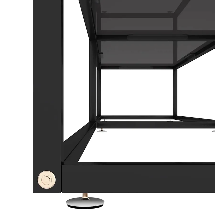 Meuble TV noir 220x40x40,5 cm verre trempé - 5