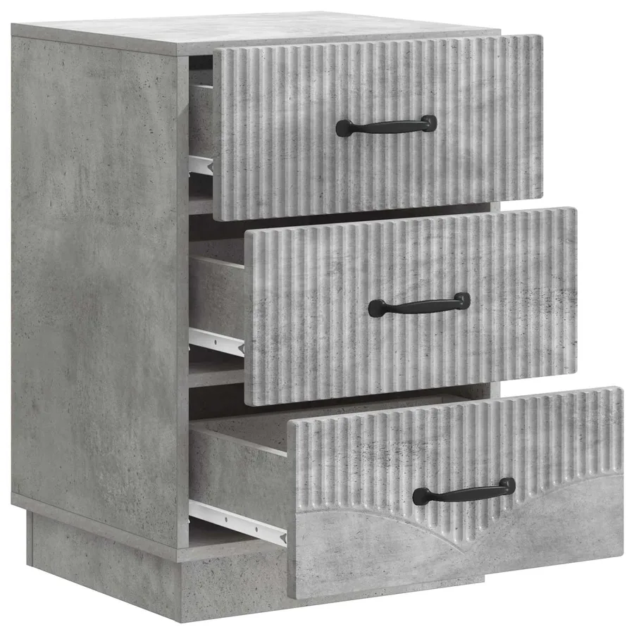 Cabinet de chevet avec tiroir Gris béton 43 x 41 x 63,5 cm - 4