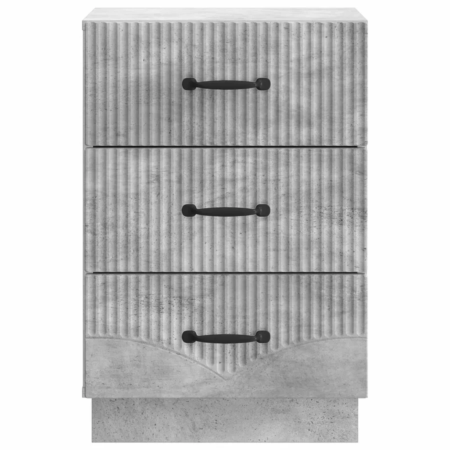Cabinet de chevet avec tiroir Gris béton 43 x 41 x 63,5 cm - 5