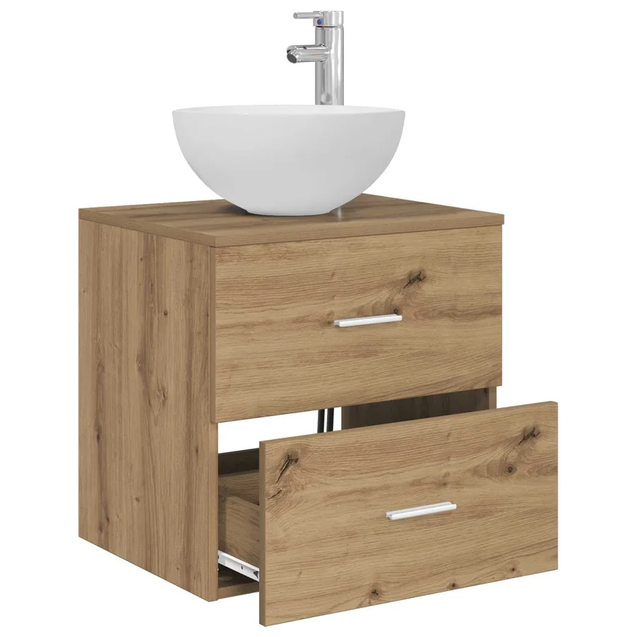 Meuble lavabo mural Chêne artisanal 49,5 x 35 x 63 cm - 3