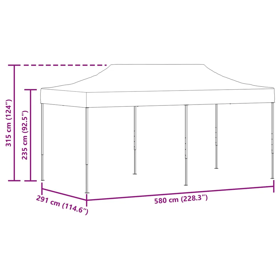 Tente de fête Anthracite 291 x 580 x 315 cm Tissu Oxford - 13
