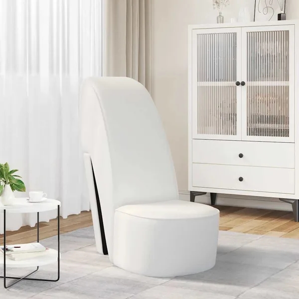 Chaise en forme de chaussure à talon haut Blanc Similicuir