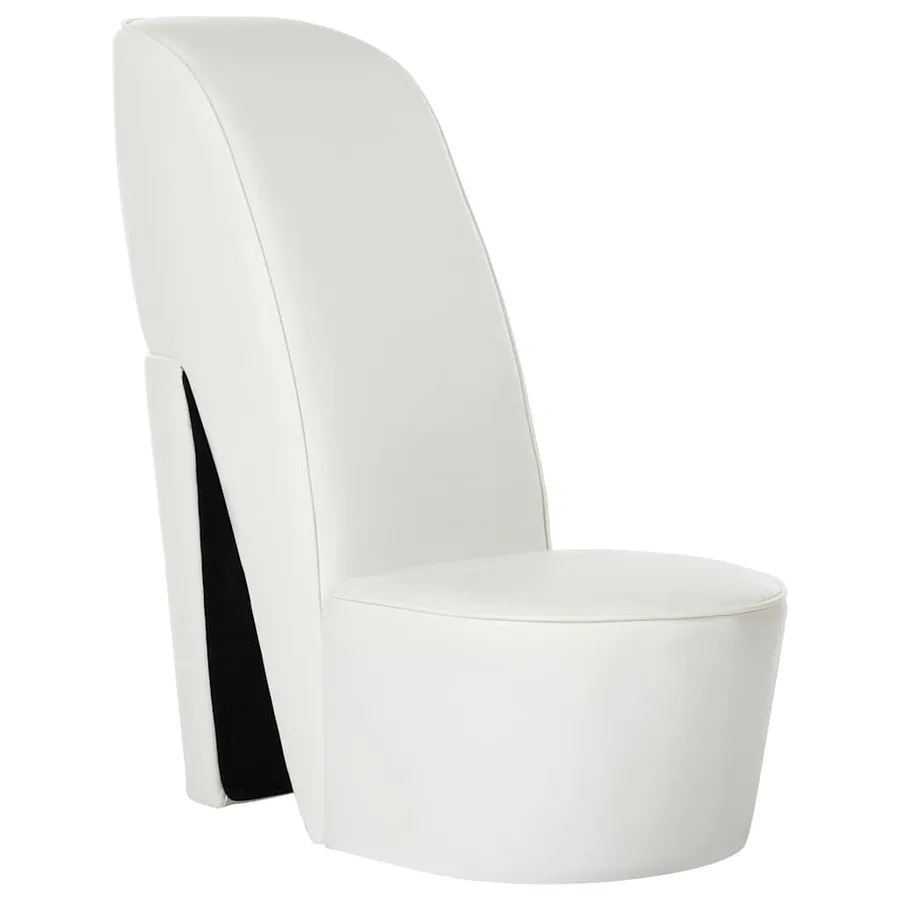 Chaise en forme de chaussure à talon haut Blanc Similicuir - 2