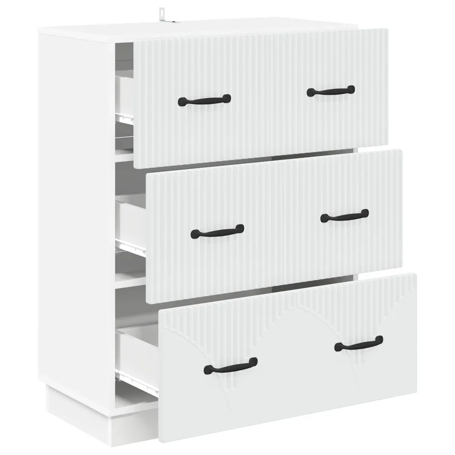 Armoire à tiroirs Blanc 66 x 34,5 x 87 cm Bois d'ingénierie - 5