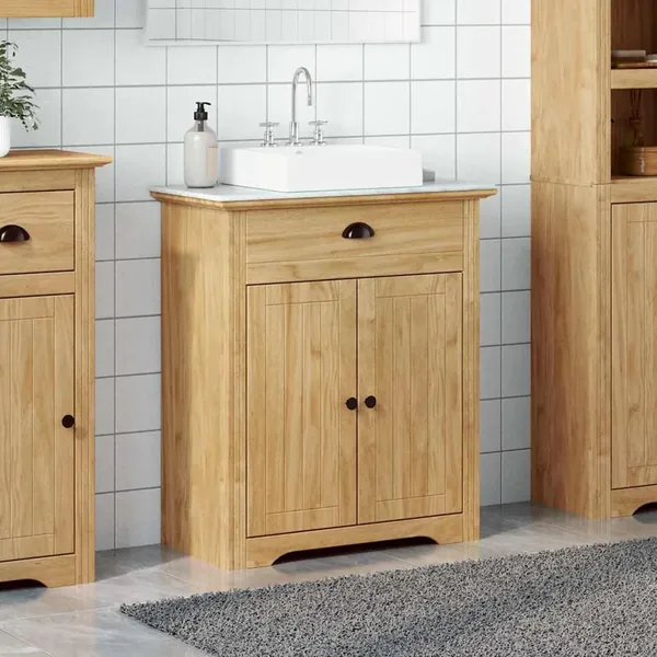Cabinet de salle de bain BODO Marron miel 70 x 35 x 80 cm