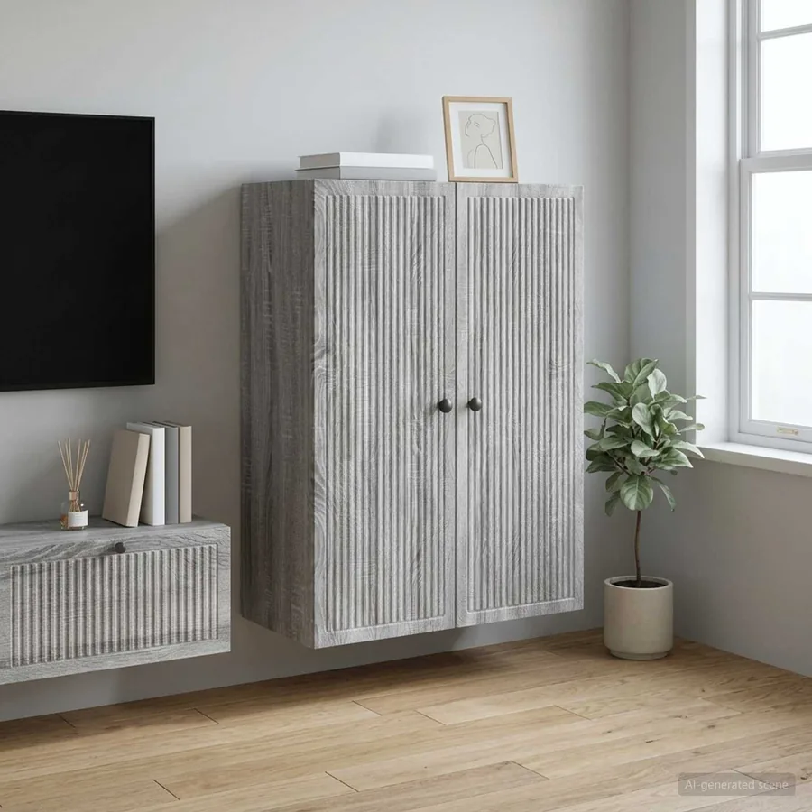 Armoire Murale Sonoma gris 66 x 34,5 x 90 cm Bois d'ingénierie