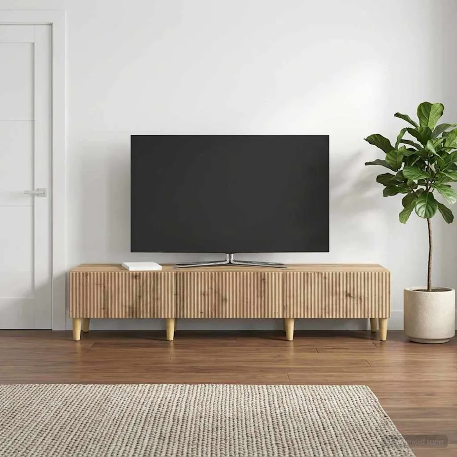 Meuble TV 147 x 34,5 x 30 cm Chêne artisanal Bois d'ingénierie - 4