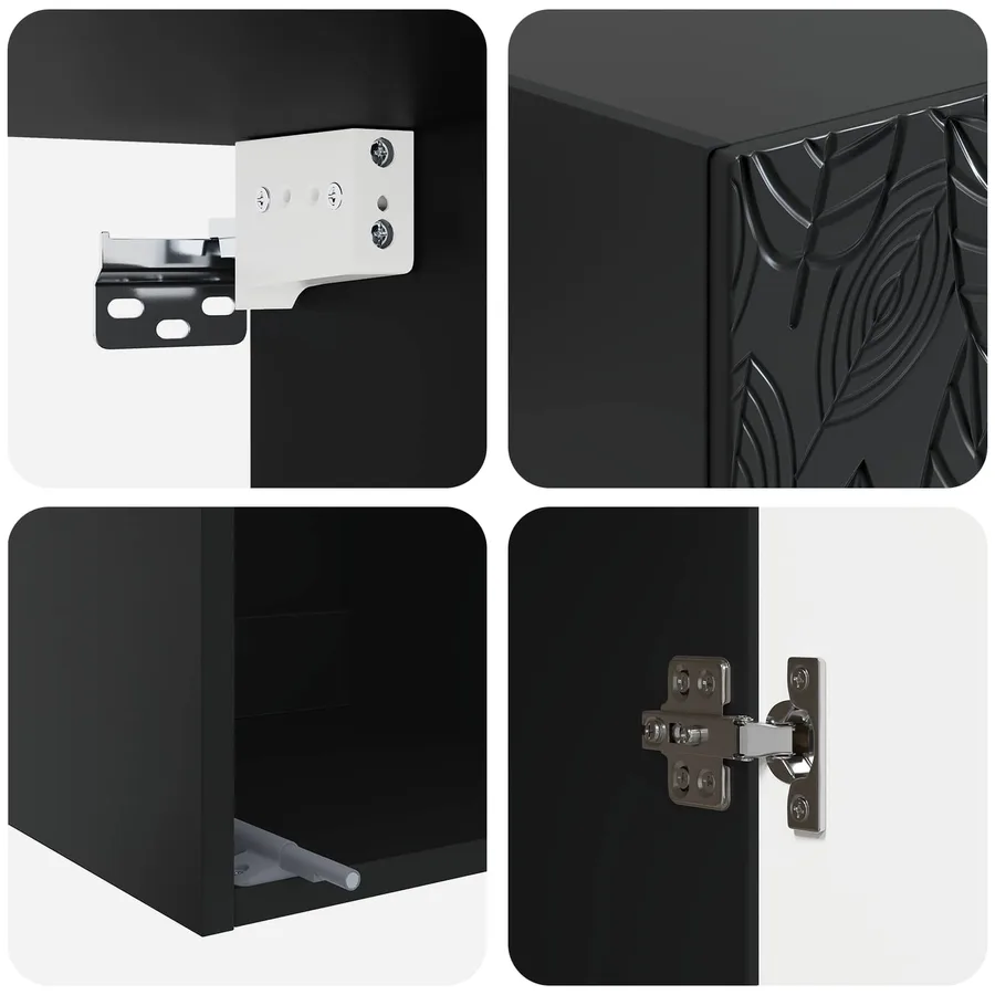 Armoire Murale Noir 33 x 34,5 x 90 cm Bois d'ingénierie - 7