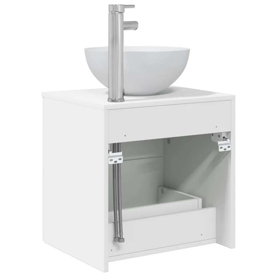 Meuble lavabo mural Blanc 49,5 x 35 x 63 cm Bois d'ingénierie - 5