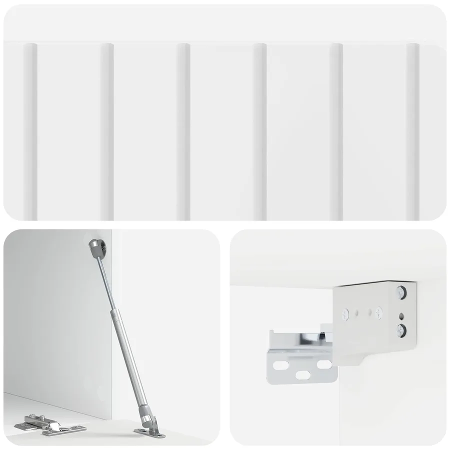 Meuble TV mural 78,5 x 41 x 30 cm Blanc brillant - 9