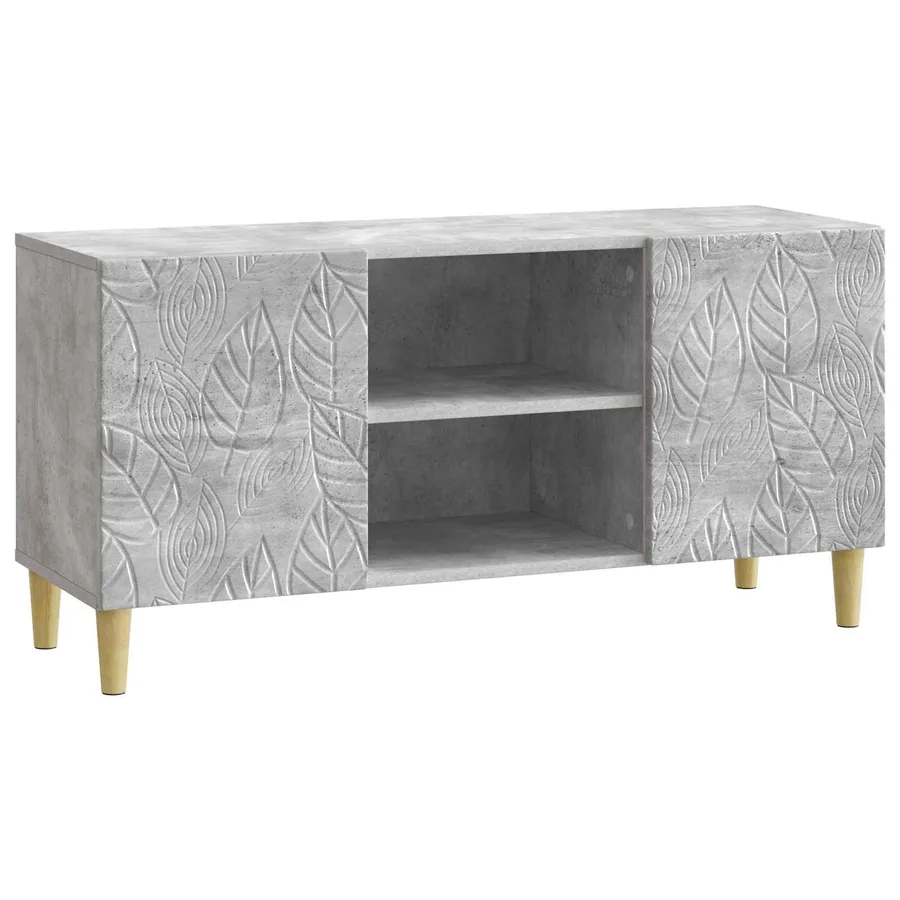 Meuble TV 102 x 34,5 x 50 cm Gris béton Bois d'ingénierie - 2
