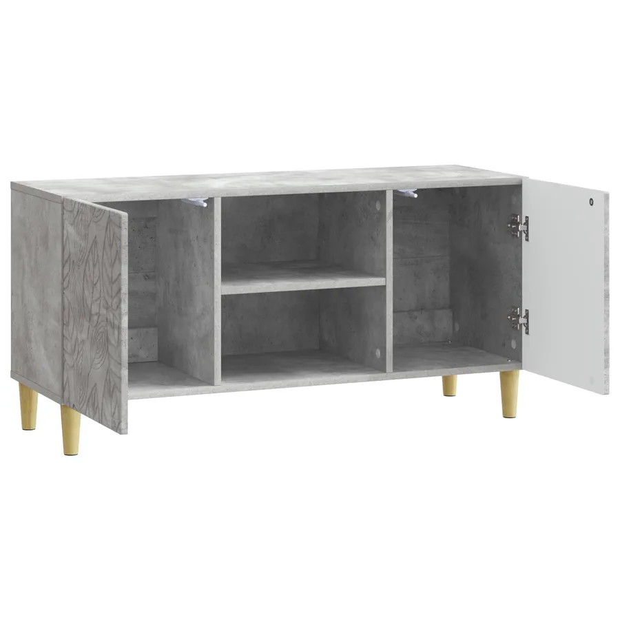 Meuble TV 102 x 34,5 x 50 cm Gris béton Bois d'ingénierie - 4