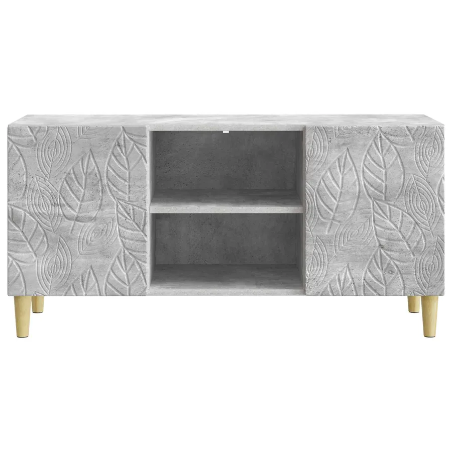 Meuble TV 102 x 34,5 x 50 cm Gris béton Bois d'ingénierie - 5