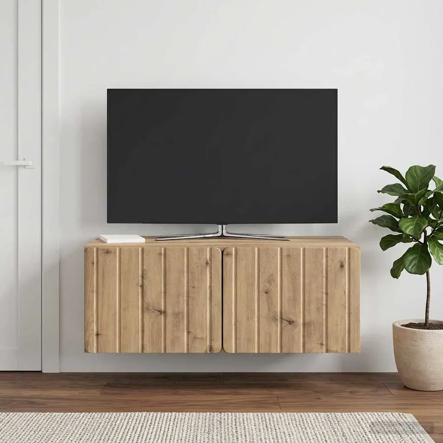 Meuble TV mural 78,5 x 41 x 30 cm Chêne artisanal - 4