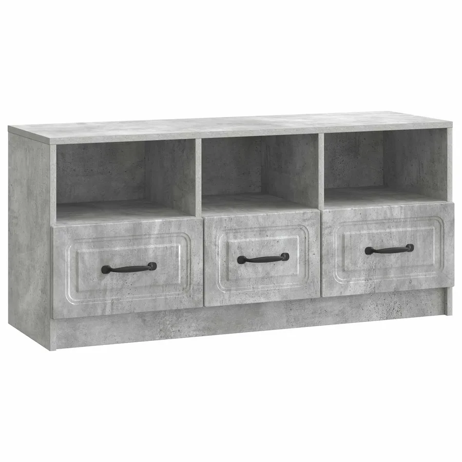 Meuble TV Gris béton 102 x 34,5 x 47 cm Bois d'ingénierie - 2
