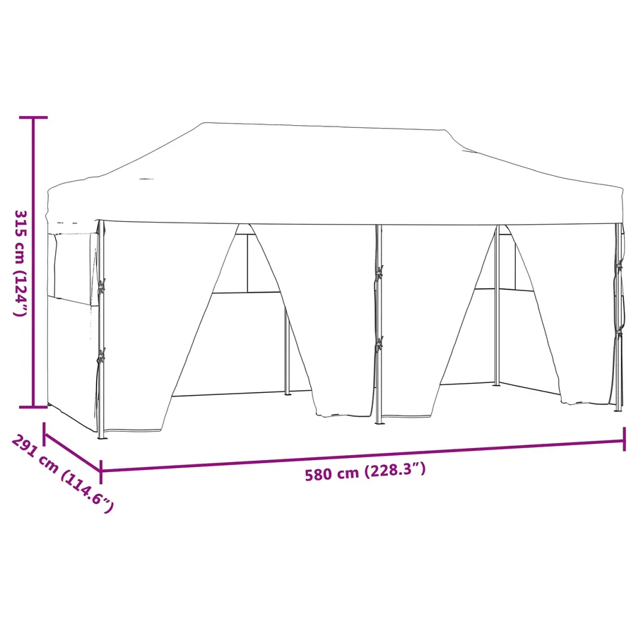 Tente de fête Bleu 291 x 580 x 315 cm Tissu Oxford - 13