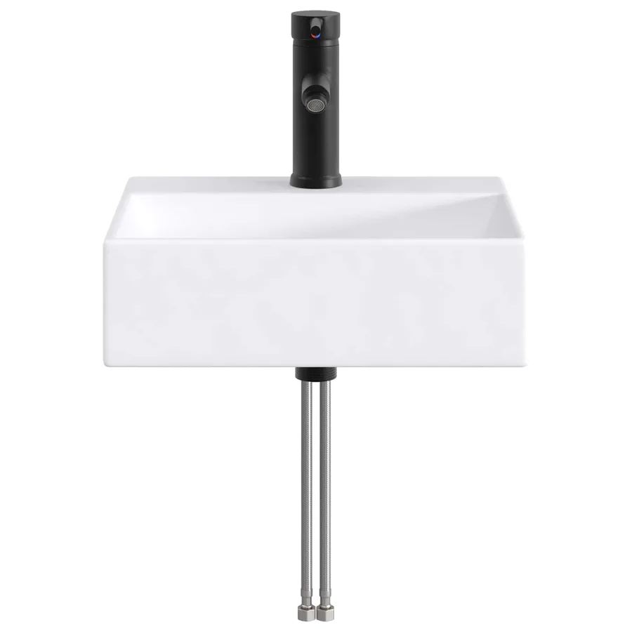 Lavabo de salle de bains Noir Mat 39 x 30,5 x 12,5 cm métal - 4