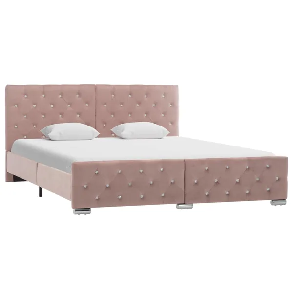 Cadre de lit sans matelas Rose Velours 160x200 cm
