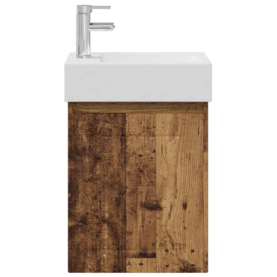 Meuble de salle de bain avec robinet Bois ancien - 5