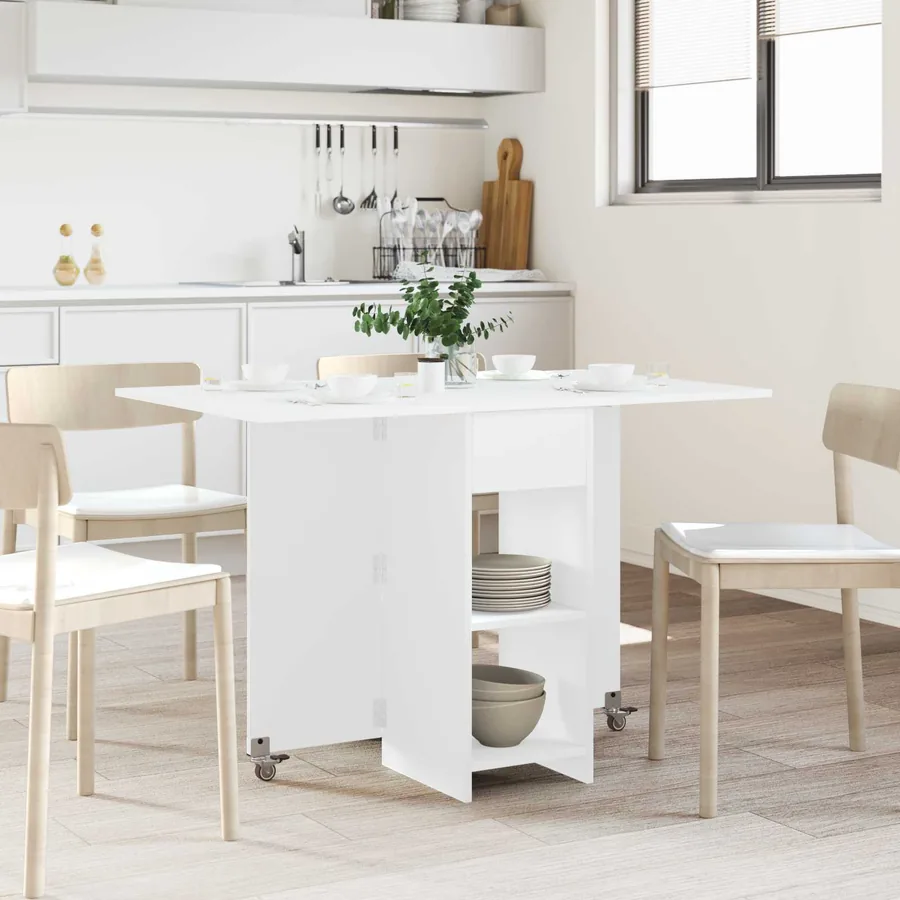 Table à dîner 115 x 70 x 75 cm Bois d'ingénierie Blanc