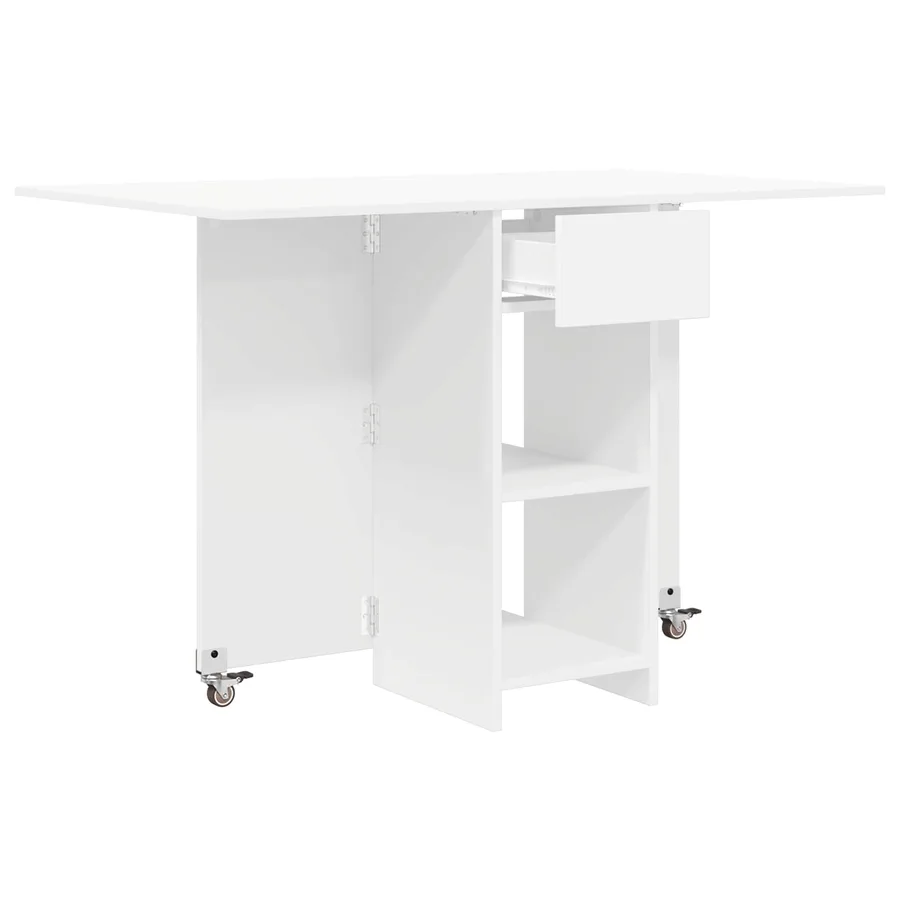 Table à dîner 115 x 70 x 75 cm Bois d'ingénierie Blanc - 5