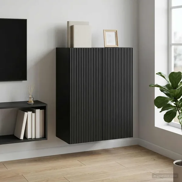 Armoire Murale Noir 66 x 34,5 x 90 cm Bois d'ingénierie