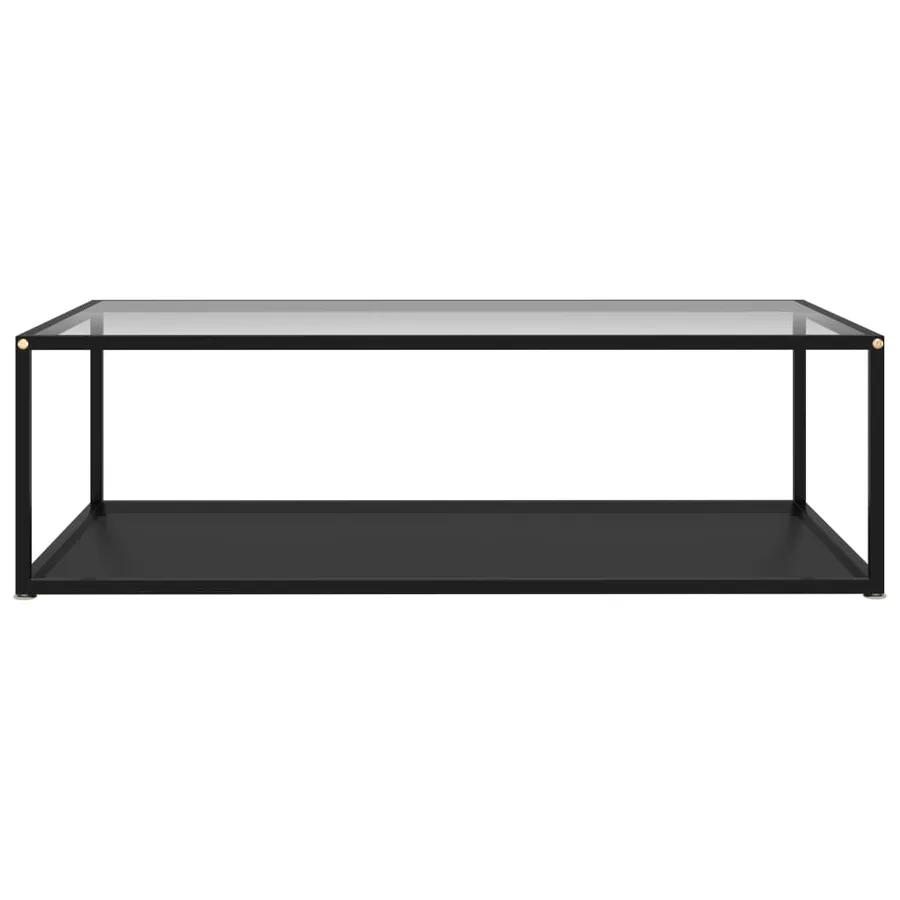 Table basse Transparent et noir 120x60x35 cm Verre trempé - 2