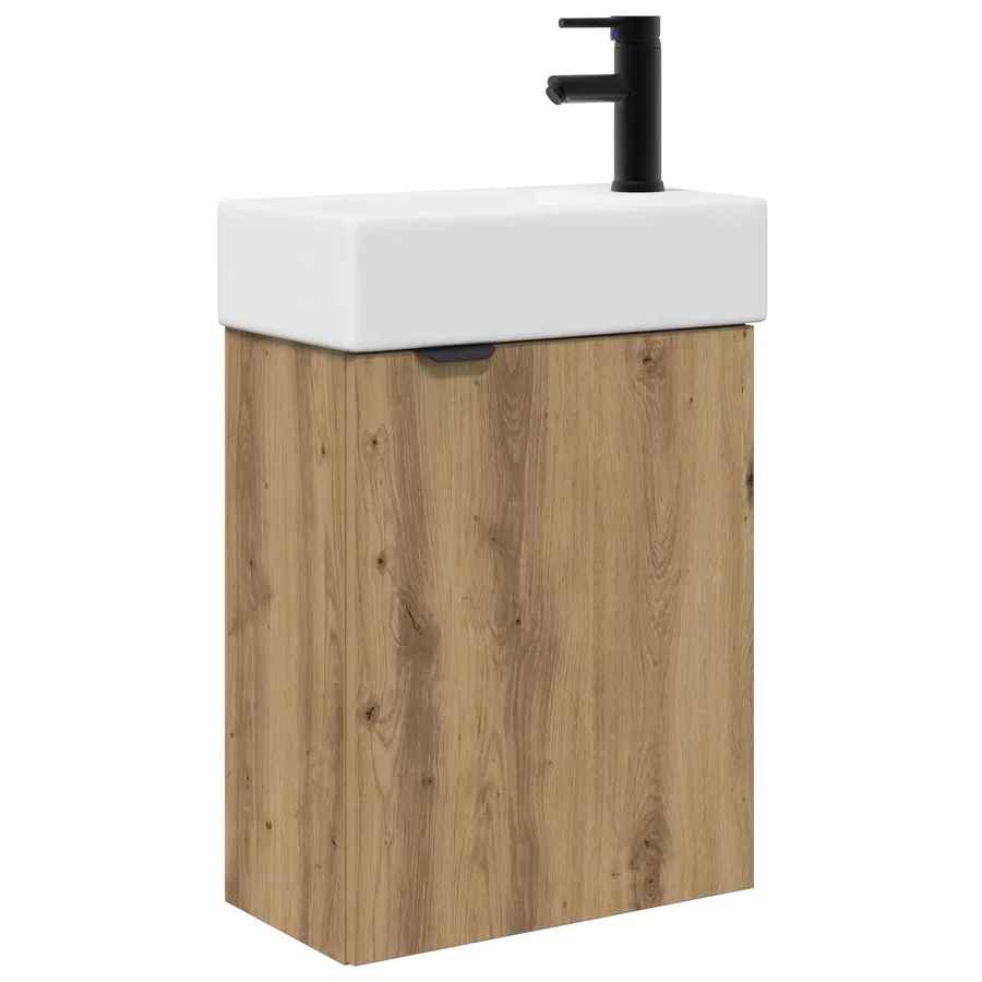 Meuble de salle de bain avec robinet Chêne artisanal - 2