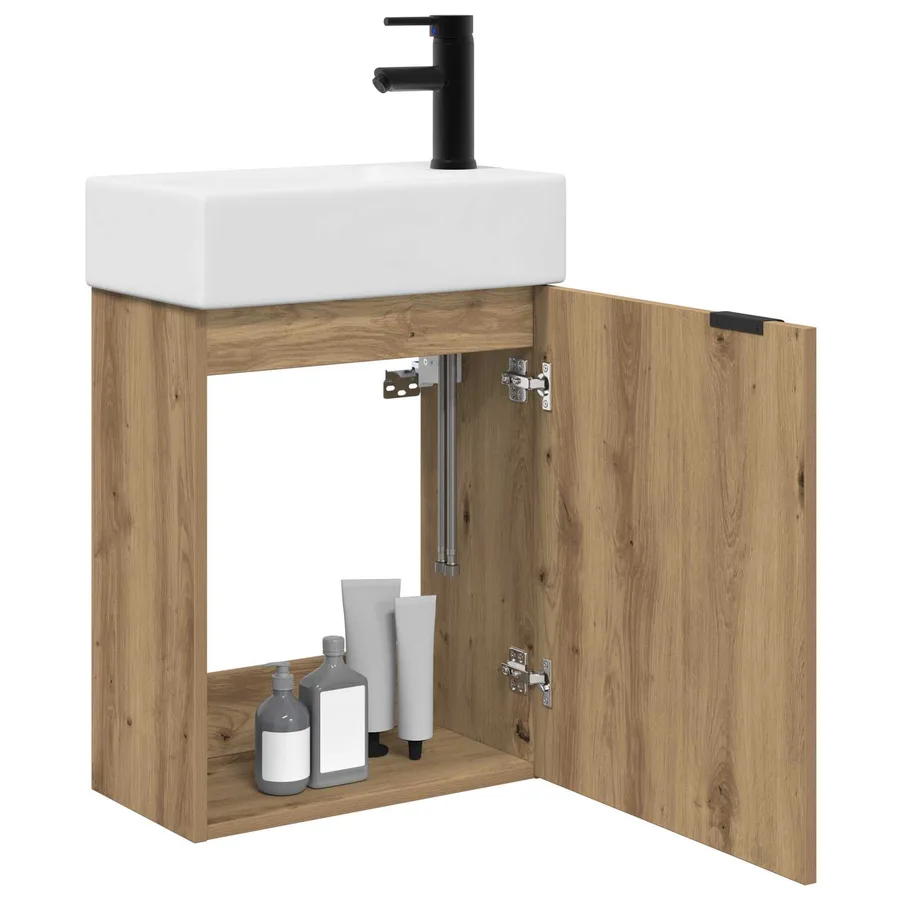 Meuble de salle de bain avec robinet Chêne artisanal - 3