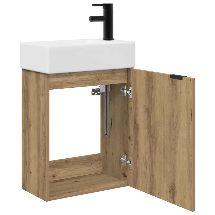Meuble de salle de bain avec robinet Chêne artisanal - 4