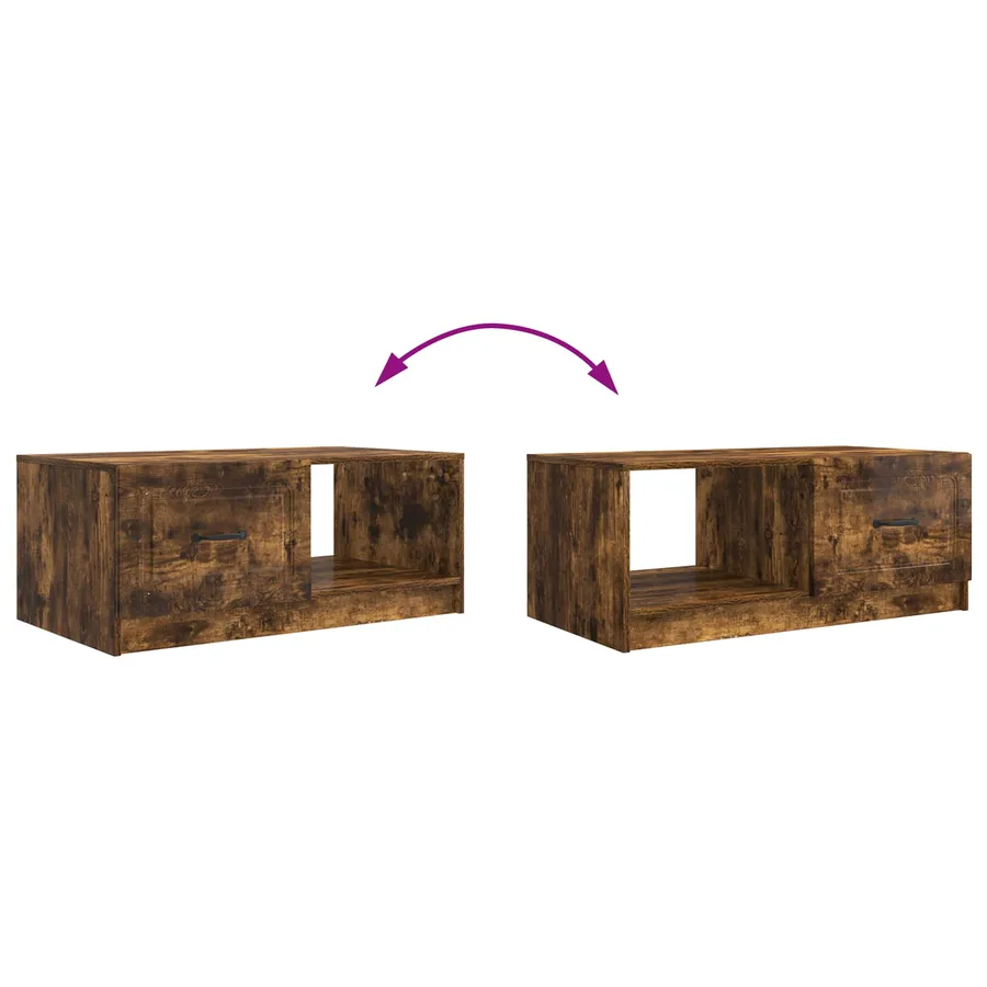 Table basse Chêne fumé 90 x 50 x 37 cm Bois d'ingénierie - 10