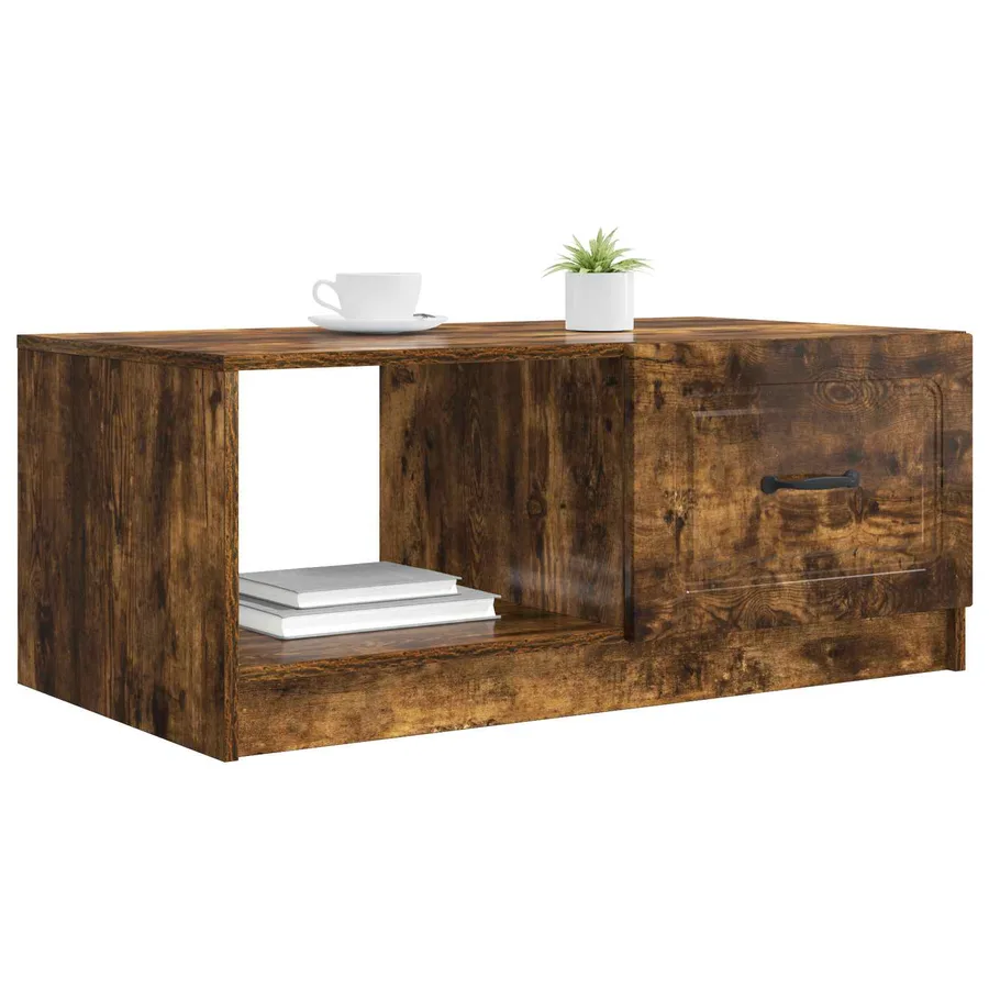 Table basse Chêne fumé 90 x 50 x 37 cm Bois d'ingénierie - 3