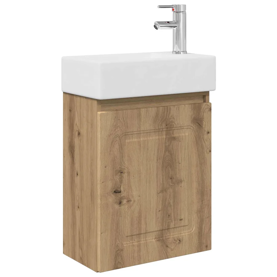 Meuble de salle de bain avec robinet Chêne artisanal - 2