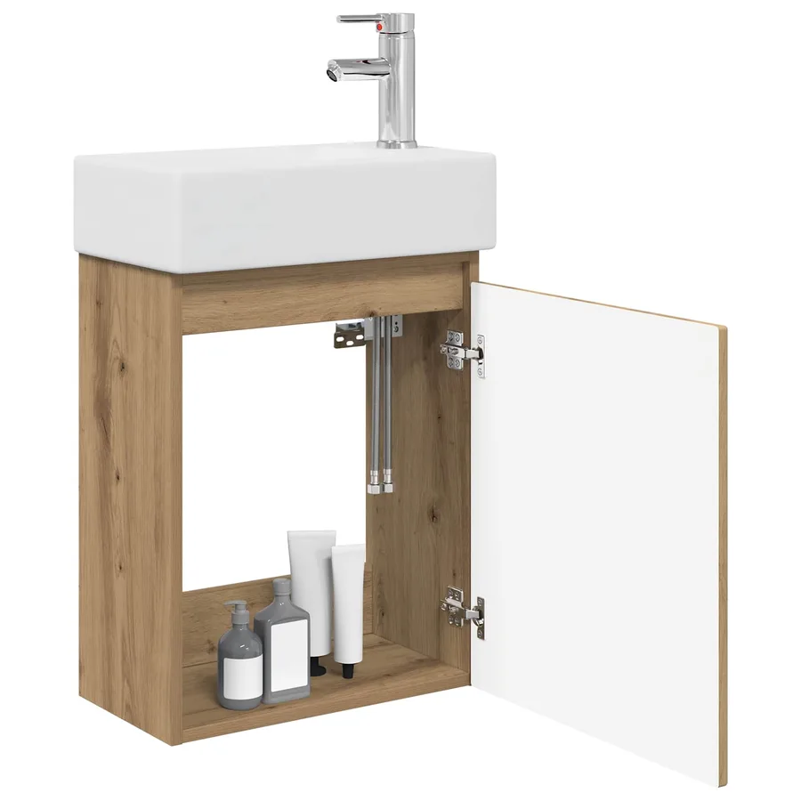 Meuble de salle de bain avec robinet Chêne artisanal - 3