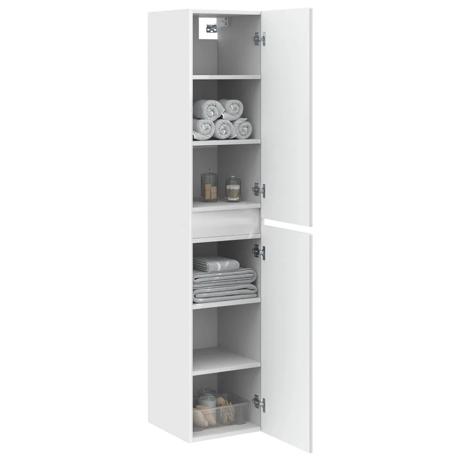 Cabinet de Salle de Bain Mural Blanc 33 x 34,5 x 160 cm - 3