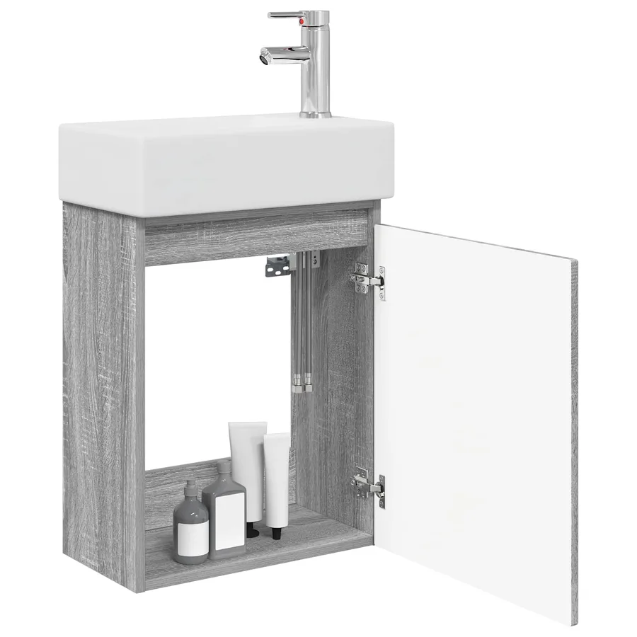 Meuble de salle de bain avec robinet Sonoma gris - 3
