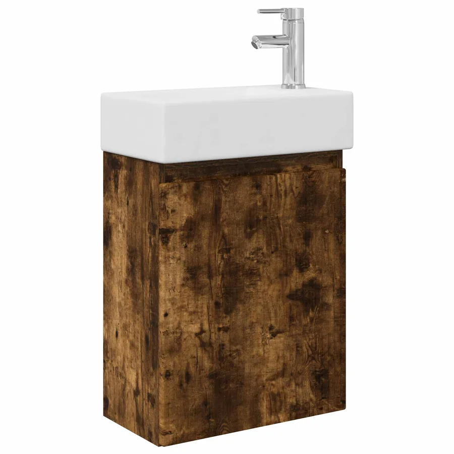 Meuble de salle de bain avec robinet Chêne fumé - 2