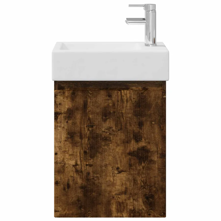 Meuble de salle de bain avec robinet Chêne fumé - 5