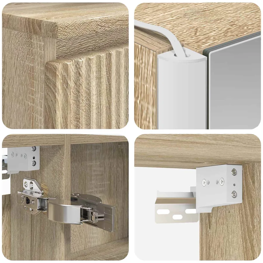Ensemble de mobilier de salle de bain 6 pcs Chêne Sonoma - 10